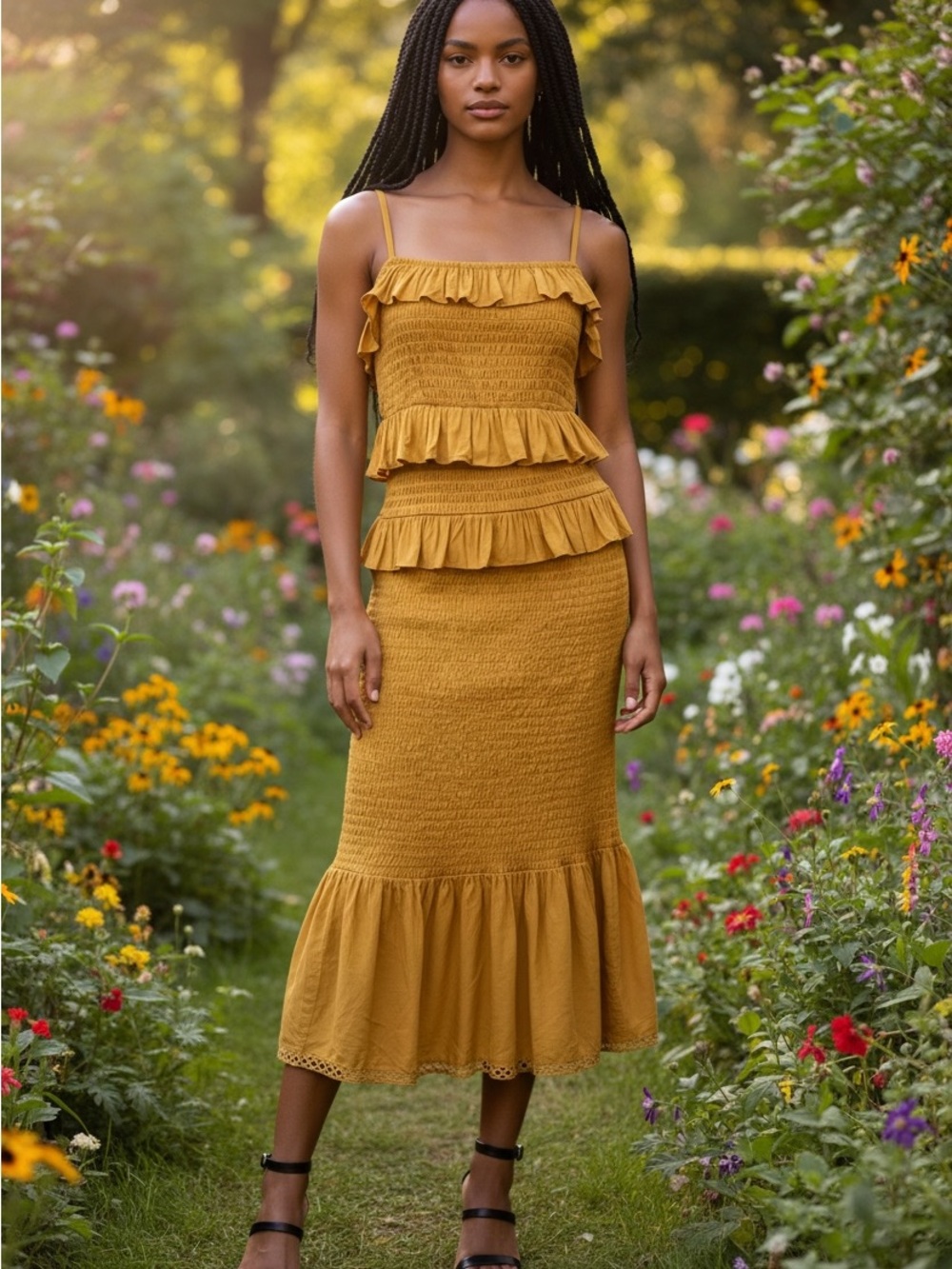 Antonio Melani size 8 Gold dress. Smocked Nordstrom Reg$199 now$105